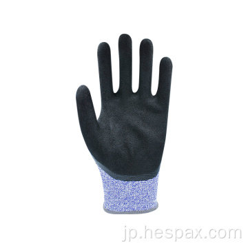 ヘスパックスアンチカットステンレス鋼PUの安全手袋